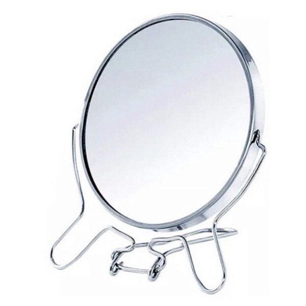 ESPELHO REDONDO C  SUPORTE DUPLAFACE 19CM TOP 1500