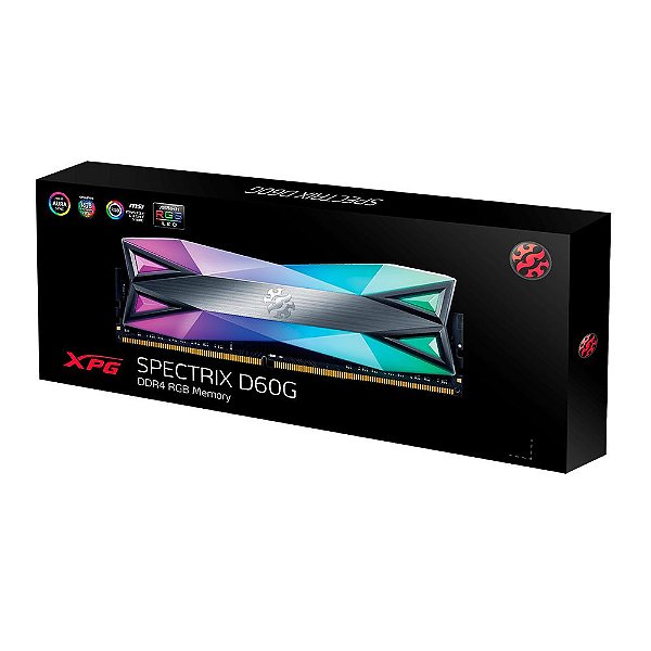 Memória XPG Spectrix D60G RGB, 8GB, 1x8GB, 3000MHz, DDR4