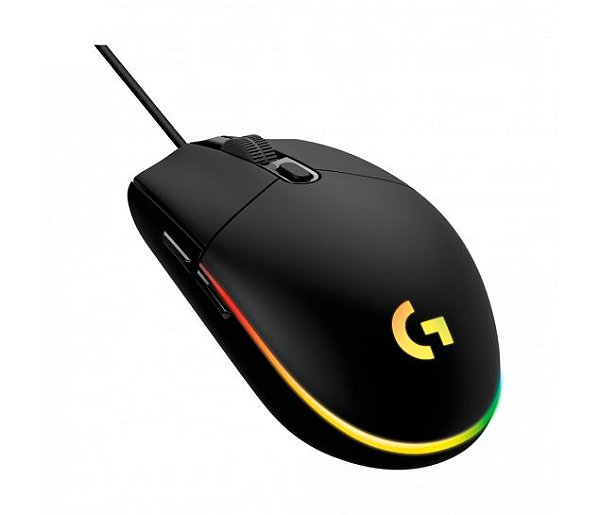Mouse com fio Logitech G203 Lightsync Preto RGB, 8.000DPI