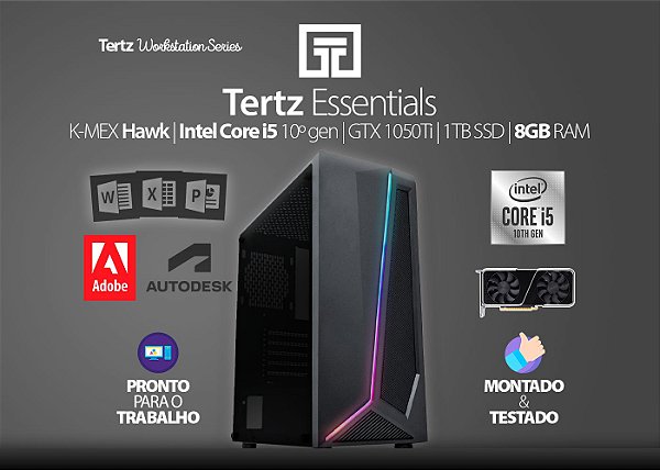 Workstation TERTZ Essentials, Intel i5, GTX 1050Ti, 8GB RAM