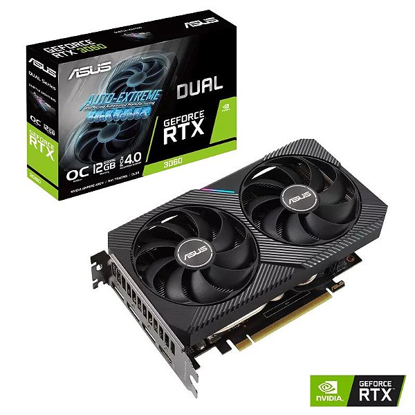 Placa de vídeo ASUS Dual NVIDIA RTX 3060 - 12GB, 192bits, OC