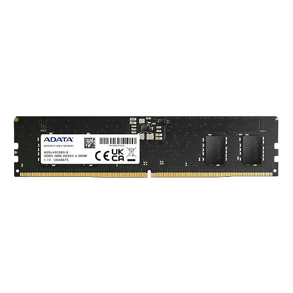 Memória Adata AD5U, 8GB, 1x8GB, 4800MHz, DDR5 - Preto