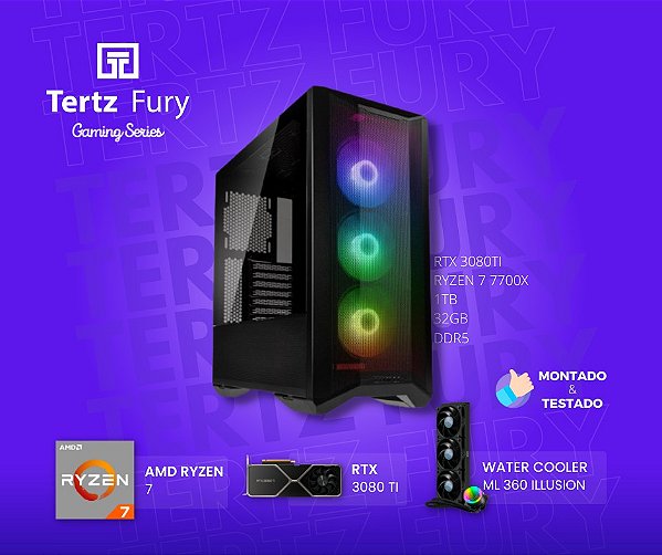 PC Gamer TERTZ Fury, RTX 3080TI, 7700X, 1TB, 32GB DDR5
