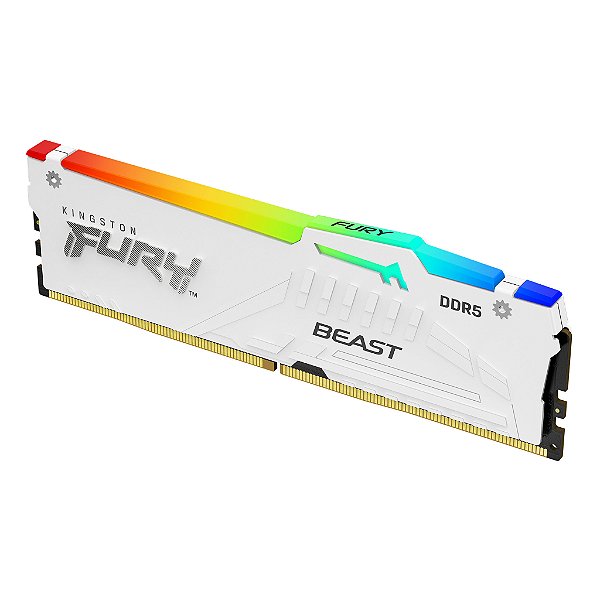 Memória Kingston Fury Beast White RGB, 16GB, 1x16GB, 5200MHz, DDR5
