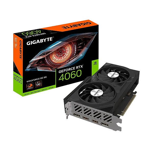 Placa de vídeo GIGABYTE RTX 4060 - 8GB, 128bits, WINDFORCE OC