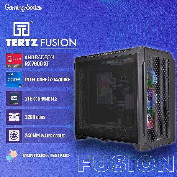 PC Gamer TERTZ Fusion, RADEON RX 7900 XT, Intel Core i7-14700KF, 2TB SSD, 32GB DDR5, Water Cooler 240mm, Chipset B760