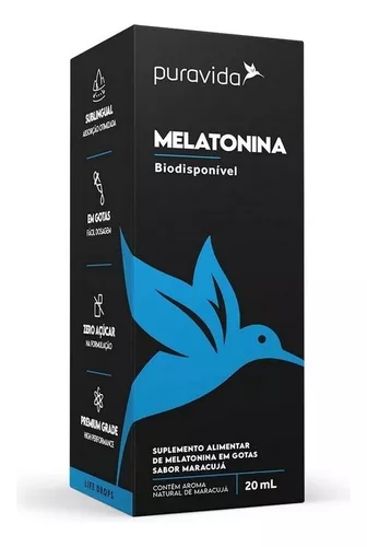 Melatonina em Gotas 20ml Sabor Maracujá Puravida