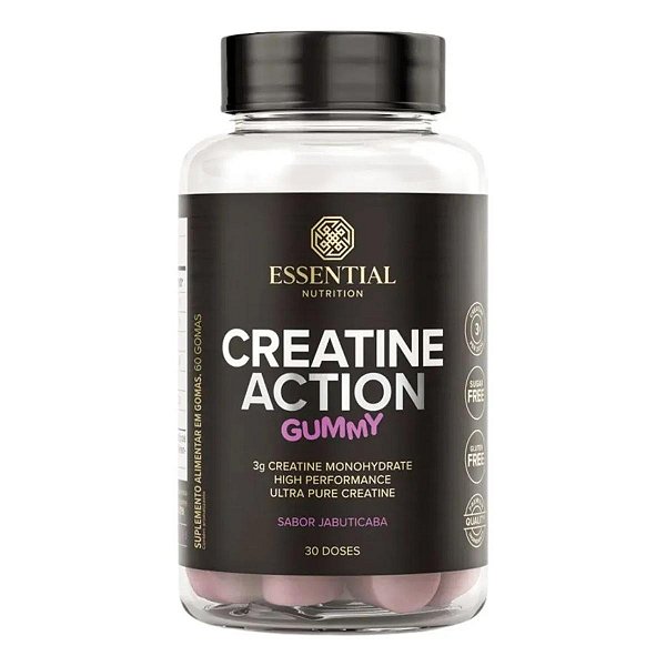 Creatine Action Gummy 60 unidades Essential - Sabores - Jabuticaba