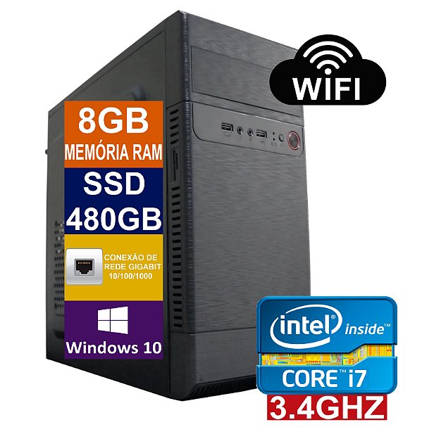 Win 10 PC Intel Core i7 8GB RAM 480GB