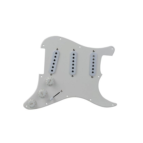 Escudo Guitarra Strato C/ Parte Eletrica E Captadores Sss Branco 3 Camadas Dolphin