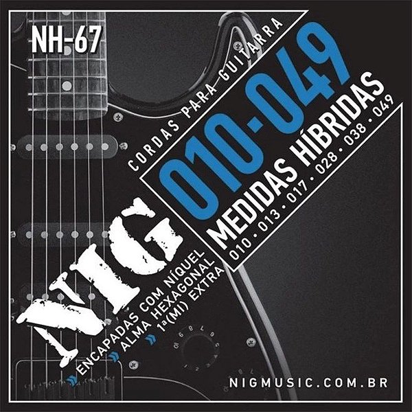 Encordoamento Para Guitarra 010-049 NIG NH67 Hibrida