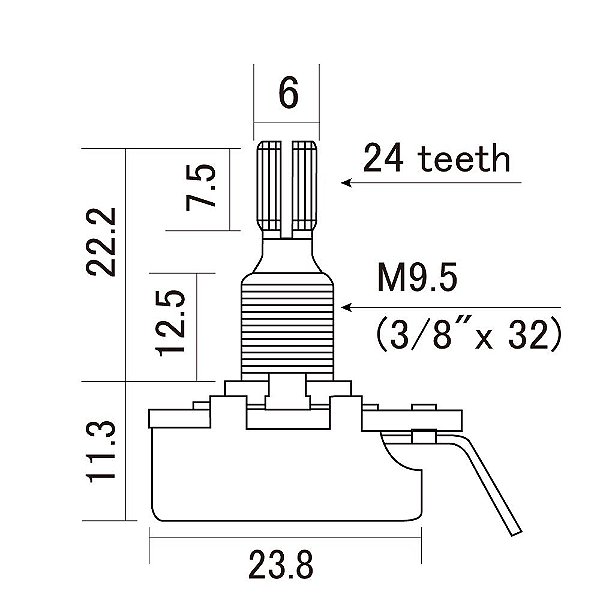 Potenciômetro A500K Instrumentos/Equipamentos CTS-A500