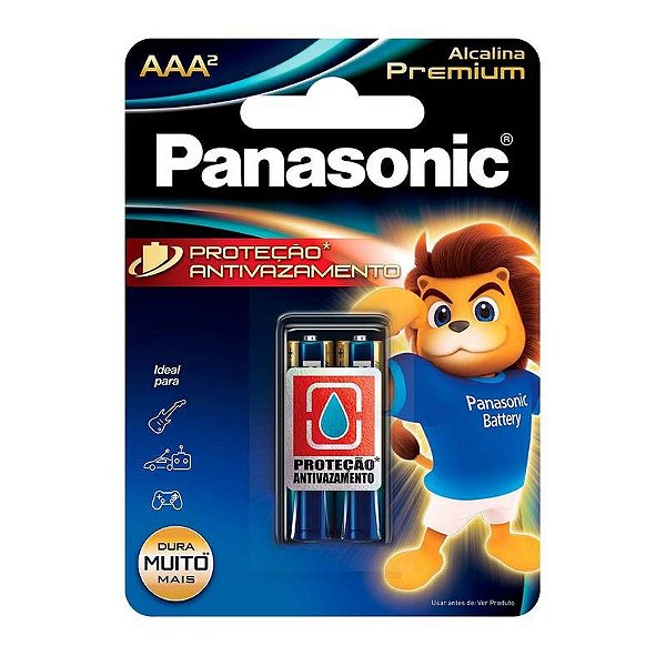 Pilha Alcalina Premium Panasonic Aaa Palito 02 Unidades Lr03egr/2b96 - Pç / 2