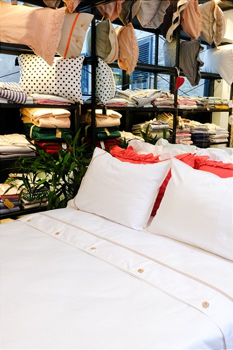 Duvet Botão com Fita Pespontada