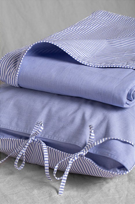 Porta Travesseiro Dupla Face Lista/ Vichy Laços