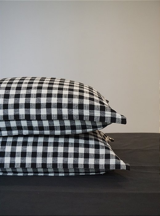 Porta Travesseiro Xadrez com aba