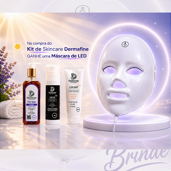 Kit Skincare Dermafine | Limpeza + Rejuvenescimento + Proteção Solar