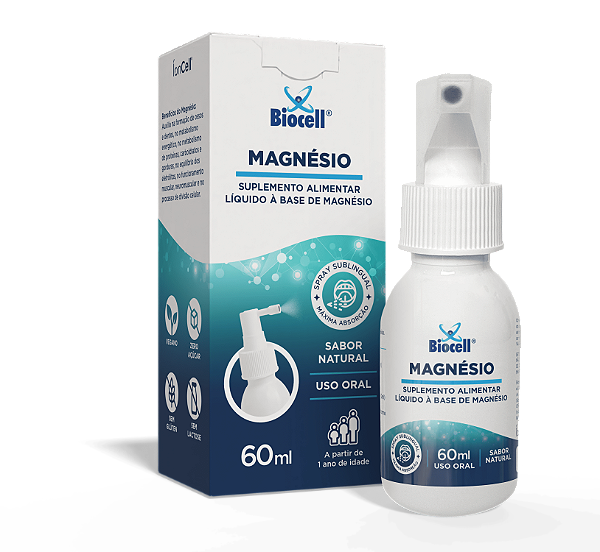 Magnésio Suplemento Alimentar Ionizado Spray 60ml Biocell