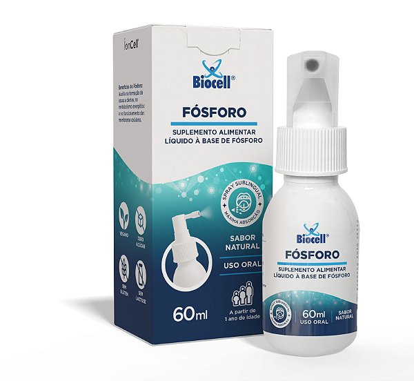 Fósforo Suplemento Alimentar Ionizado Spray 60ml - Biocell