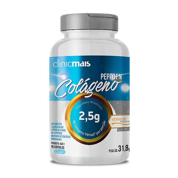 Colágeno PeptGenCare Verisol Clinicmais - 60 cápsulas 530mg