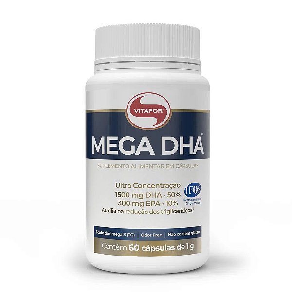 Mega DHA 60caps 1500mg DHA e 300mg EPA - Vitafor