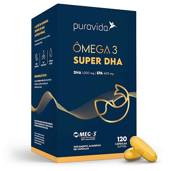 Ômega 3 Super DHA 120 caps - Puravida