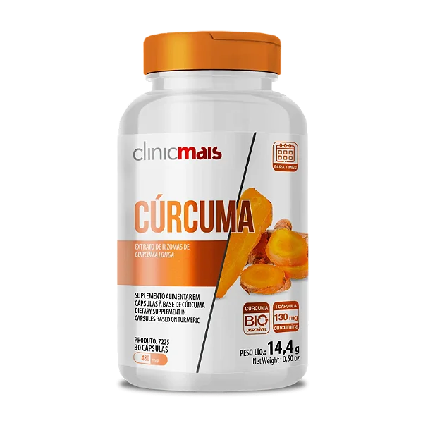 Cúrcuma 30caps 430mg - Clinicmais