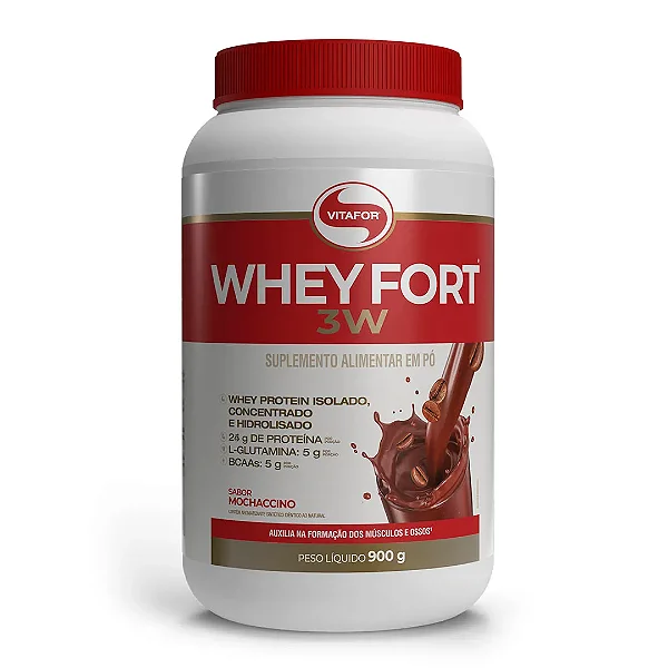 Whey Fort 3W Pote 900g Chocolate - Vitafor