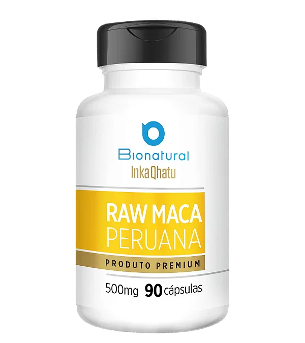 Raw Maca Peruana 90 caps 500mg - Inka Qhatu