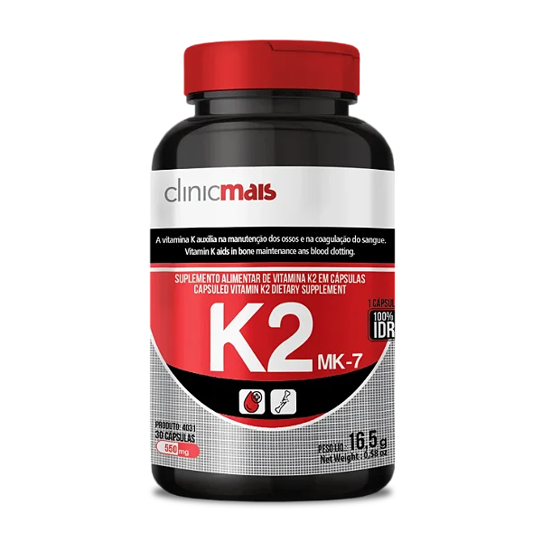 Vitamina K2 30caps 550mg - Clinicmais