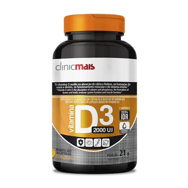 Vitamina D3 2.000 UI 30caps - Clinicmais