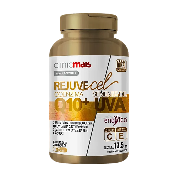 Rejuvecel Conezima Q10 + Semente de uva 30caps - Clinicmais