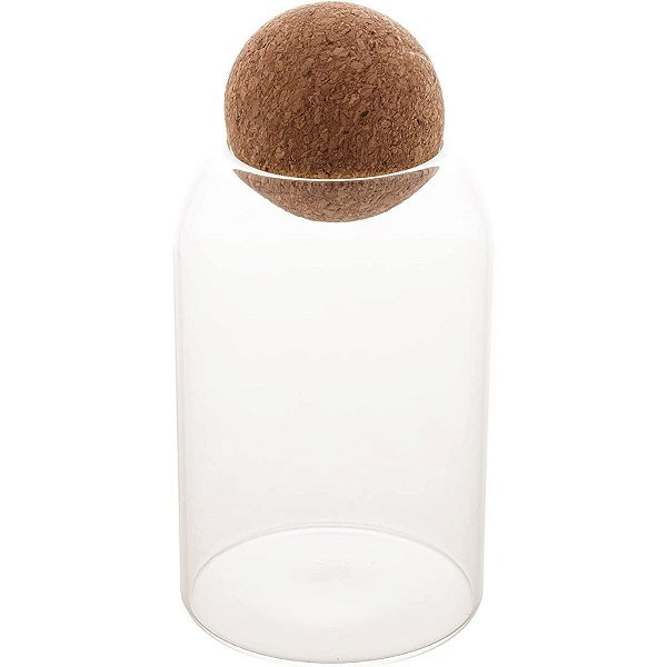 Pote de Vidro Borossilicato 700ml Tampa Cortiça Mimo Style