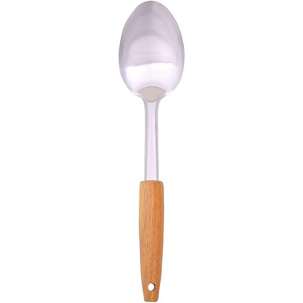 Colher para Arroz em Inox e Cabo Acácia