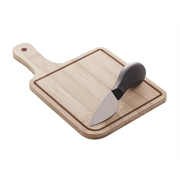 Conjunto para Queijo c/ 1 Tábua de Bambu e 1 Faca 12x20cm