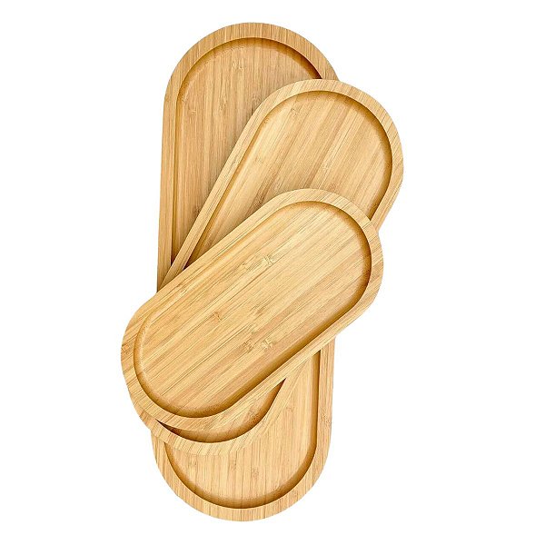 Conjunto com 3 Bandejas Oval Multiuso 24cm, 34cm e 44cm