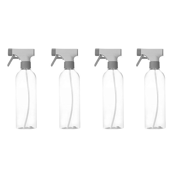 Kit 4 Borrifadores Multiuso Flow Bege E Cinza 500ml On/Off