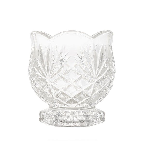 Porta Talher Vidro Cristal para Chá Café Bandeja 7,8x8,4cm