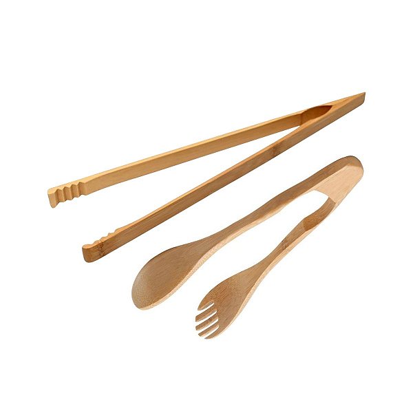 Kit com 2 Pegadores Culinários Multiuso em Bambu 36cm e 22cm