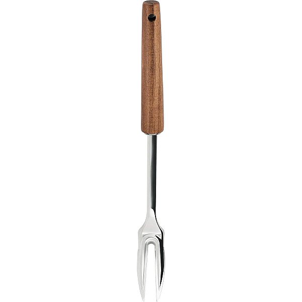 Garfo Grande Gourmet Inox Cabo Madeira Acácia 33 x 2,5 x 4