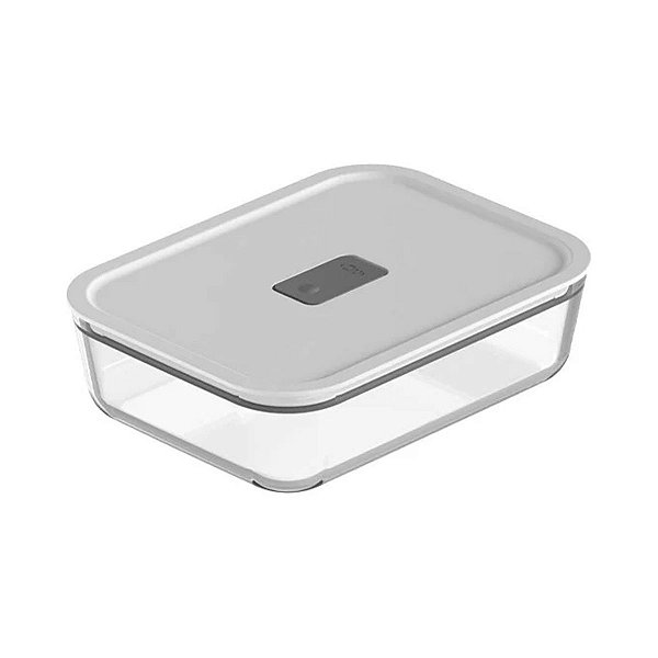 Pote Vidro Hermético 1,25ml Fresh Lock Branco Freezer Forno