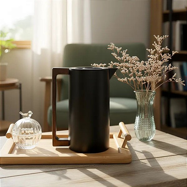 Garrafa Térmica Inox 1Litro Brusque Preta