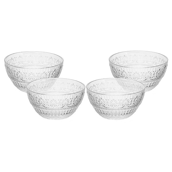 Conjunto 4 Bowls Mauve 12,5cm X 6,5cm Cristal
