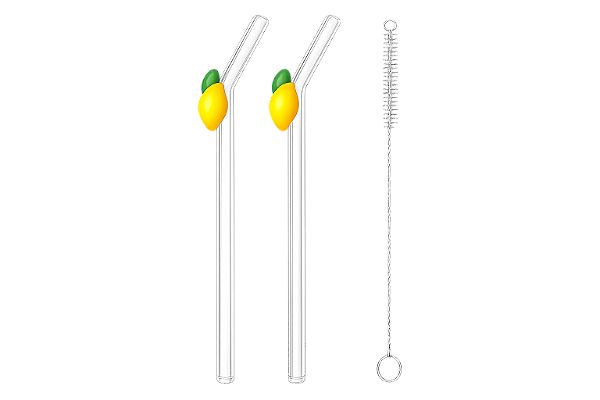 Jogo 2 Canudos Retos em Boro e 1 Escova de Limpeza Limone