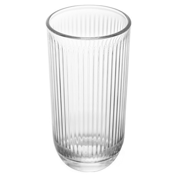 Copo Alto Canelado em Vidro 233ml - Elegante e Resistente