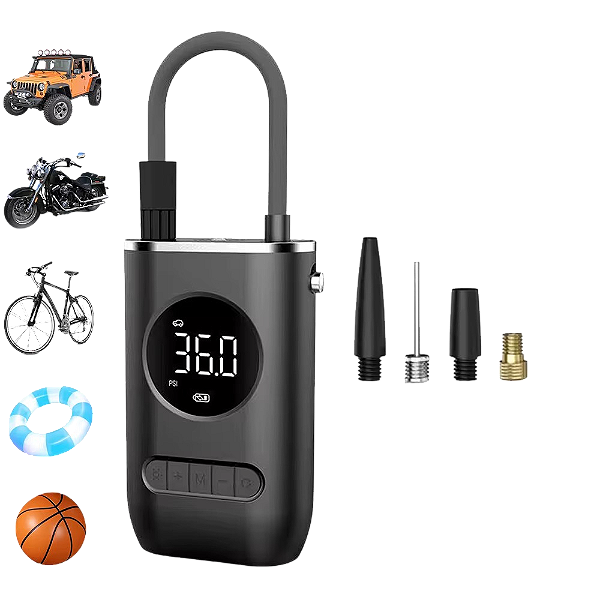 Calibrador de Pneus Portátil Compressor de Ar Digital