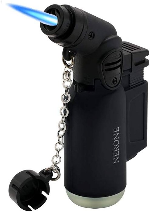 Isqueiro Maçarico Nerone 1 Chama Torch Preto