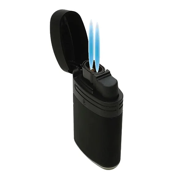 Isqueiro Maçarico Nerone  2 Chamas Double Jet Preto