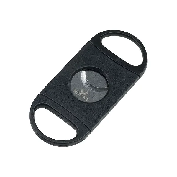 Cortador Charutos NERONE Basic - Lâmina Dupla - Plástico Preto