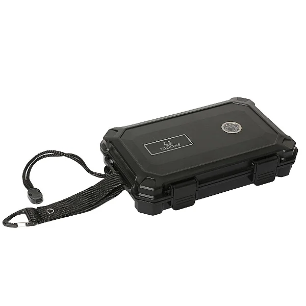 Umidor p/5 charutos NERONE Cigar Travel ABS c/ higrometro Preto